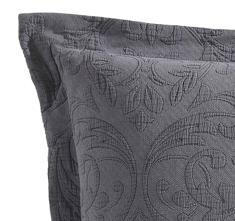 Marbella European Pillowcase Charcoal - Image 2