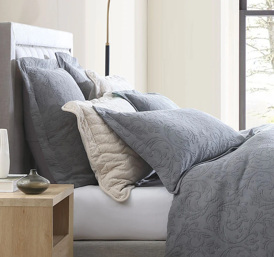 Marbella Quilt Cover Set Range Charcoal - Image 4