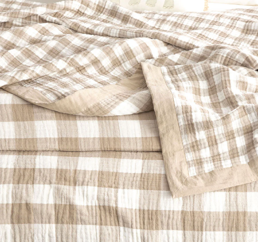 Gingham Blanket Range Tan - Image 2
