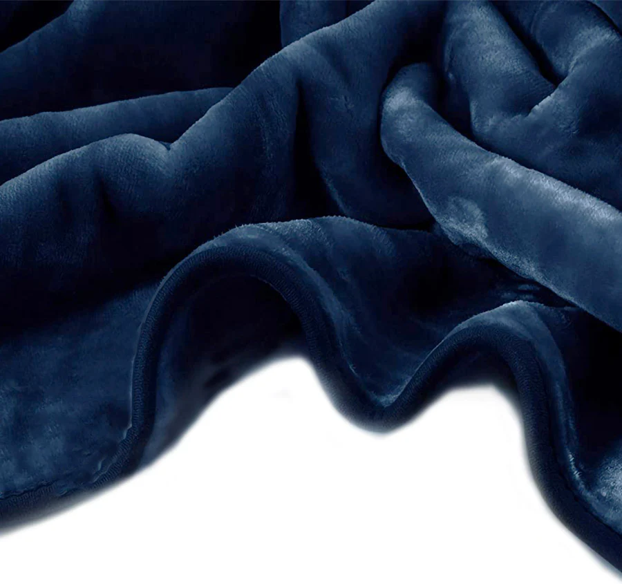 Heavy Weight Acrylic Mink Blanket Indigo - Image 2