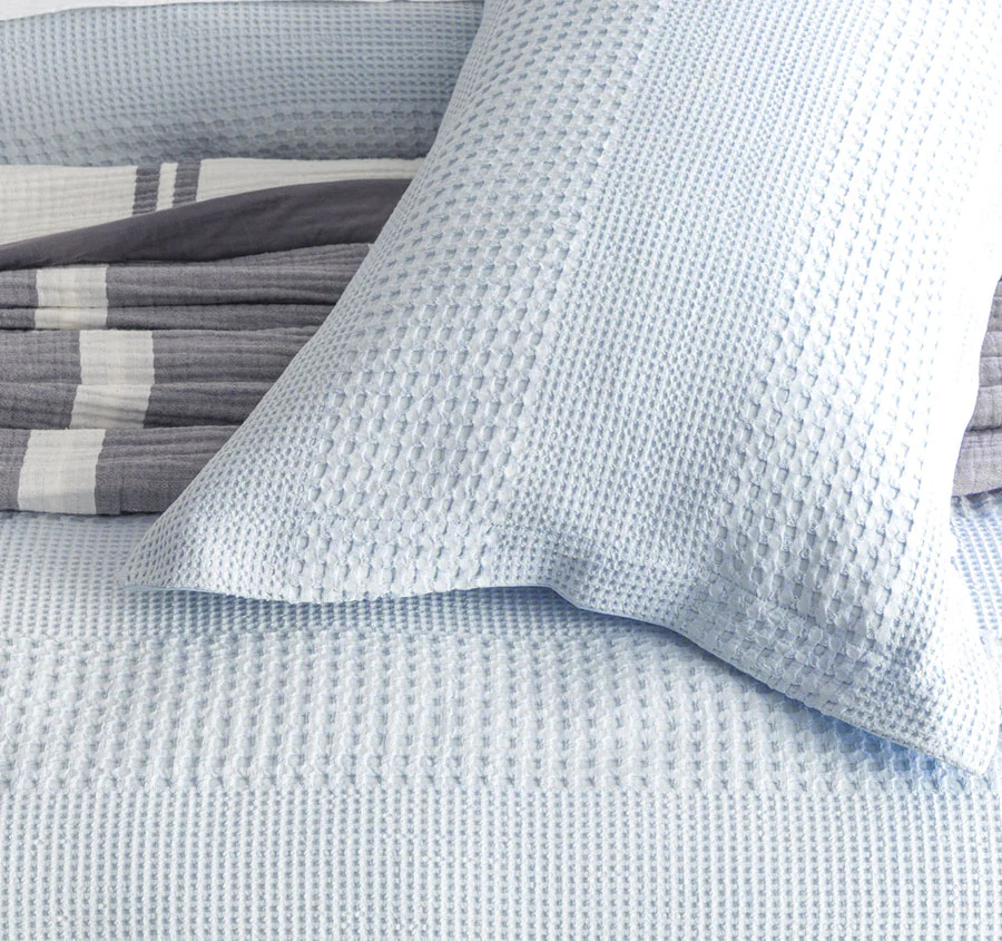 Waffle Elegance Quilt Cover Set Range Sky - Image 2