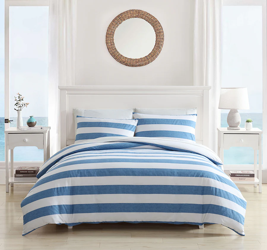 Awning Stripe Quilt Cover Set Range Blue - Image 6
