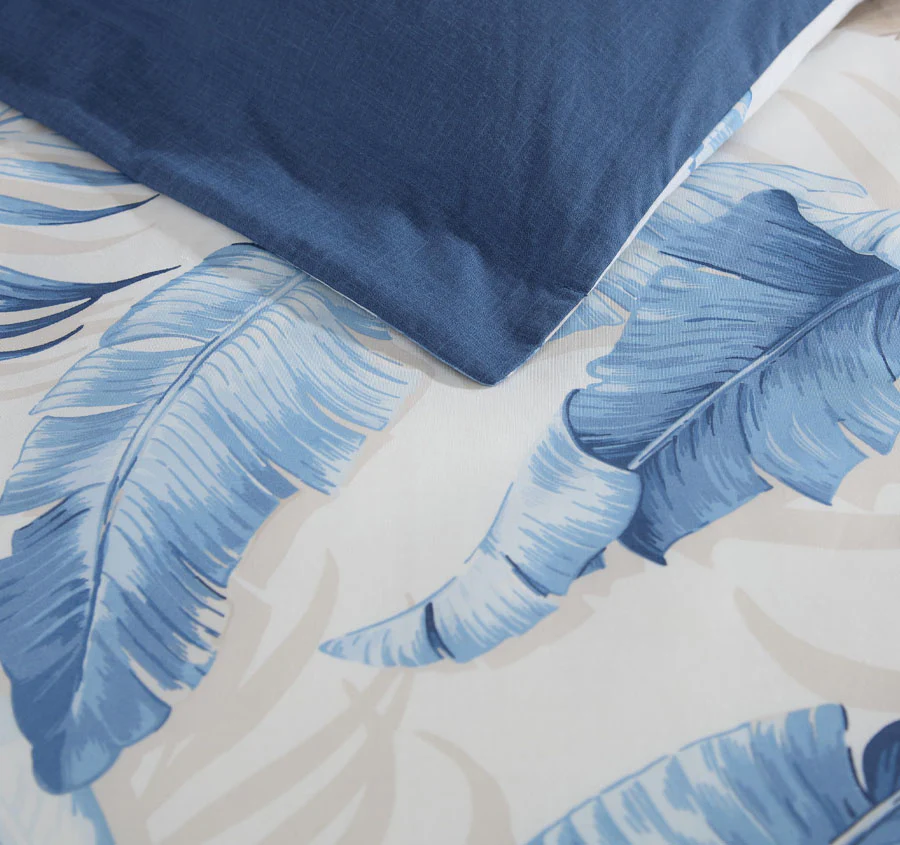 Palmiers Quilt Cover Set Range Blue - Image 5