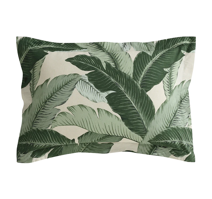Vintage Palm Quilt Cover Set Range Jungle Green - Image 4