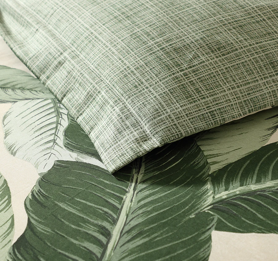 Vintage Palm Quilt Cover Set Range Jungle Green - Image 5