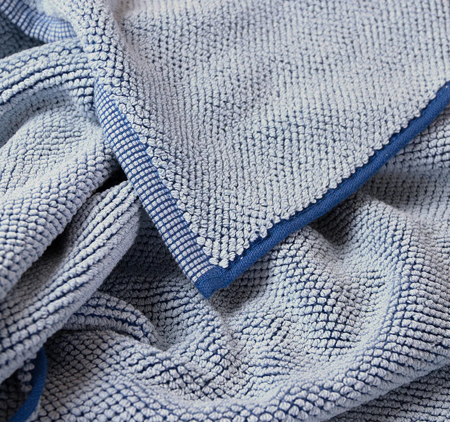 Washed Pebble Bath Towel Range Chambray and French Blue - Image 2