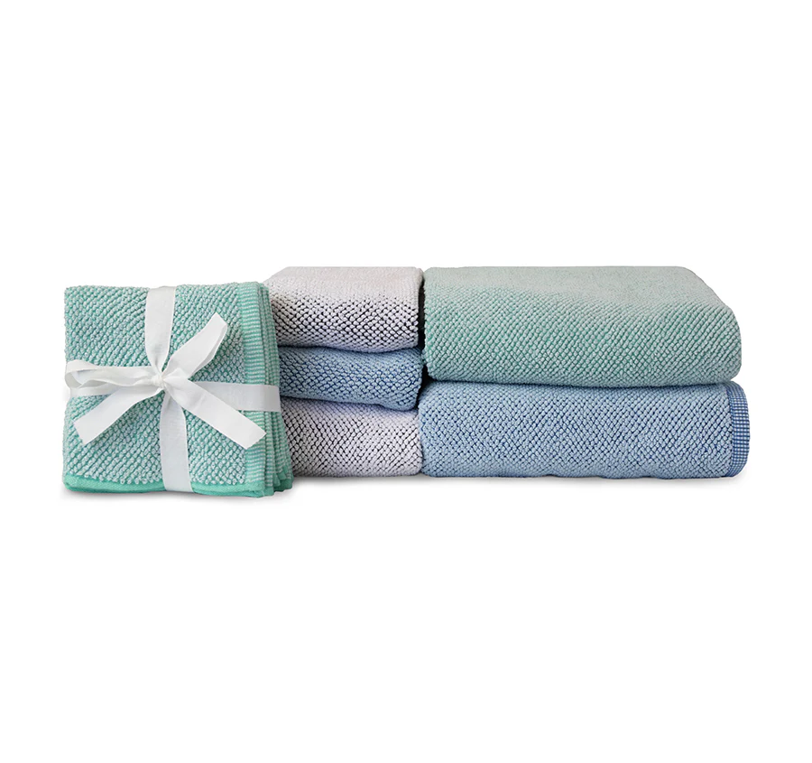 Washed Pebble Bath Towel Range Chambray and French Blue - Image 4