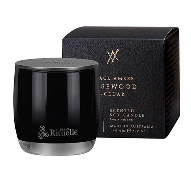 Alchemy 140g Mini Soy Candle Black Amber with Rosewood and Cedar
