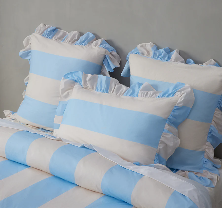 Candy Ruffle European Pillowcase Blue - Image 3