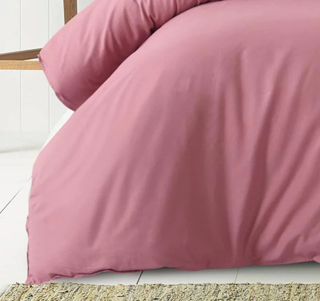 Washed Cotton Quilt Cover Set Range Smokey Rose - Image 3
