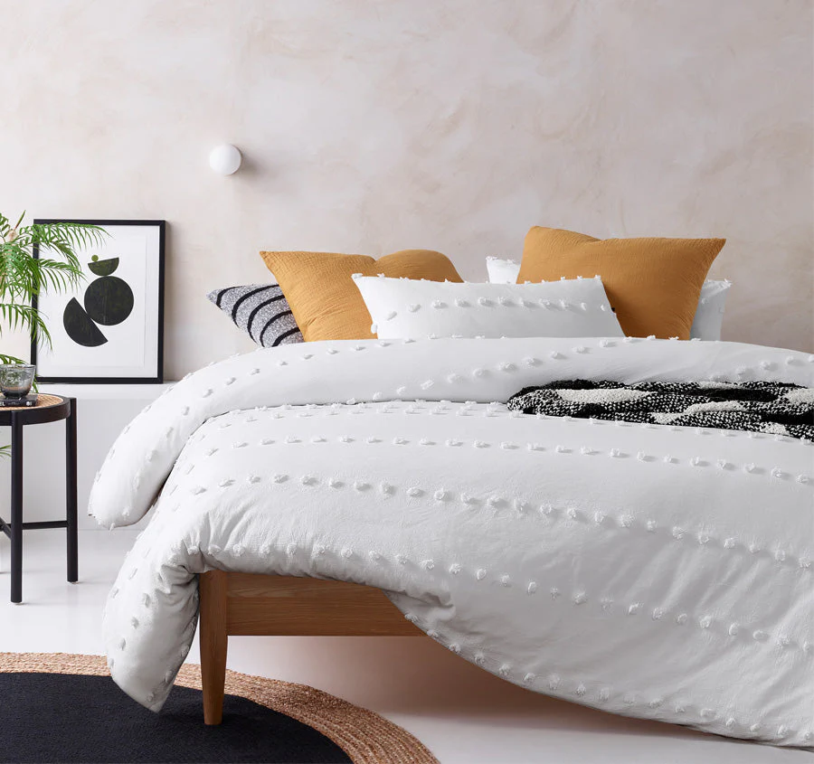 Serapian Quilt Cover Set Range White